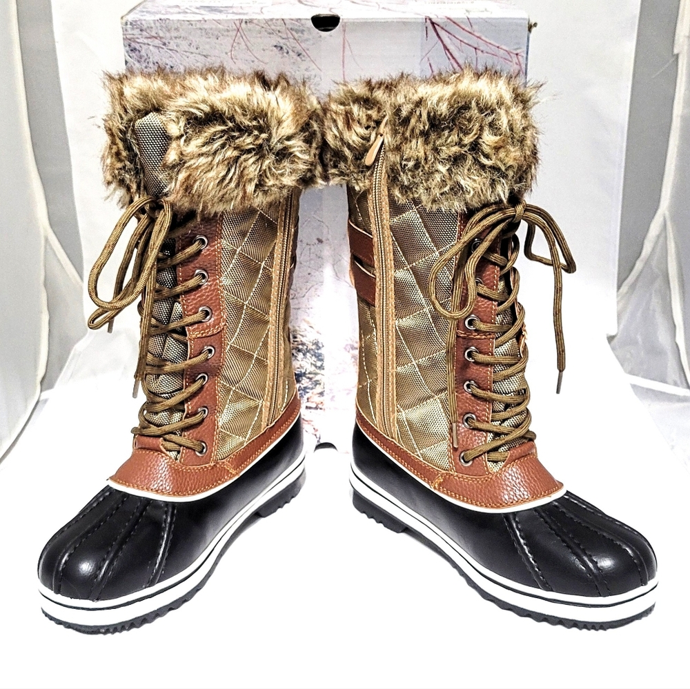 NIB 3M Thinsulate Winter Boots Fur Duck Boots Mid Calf